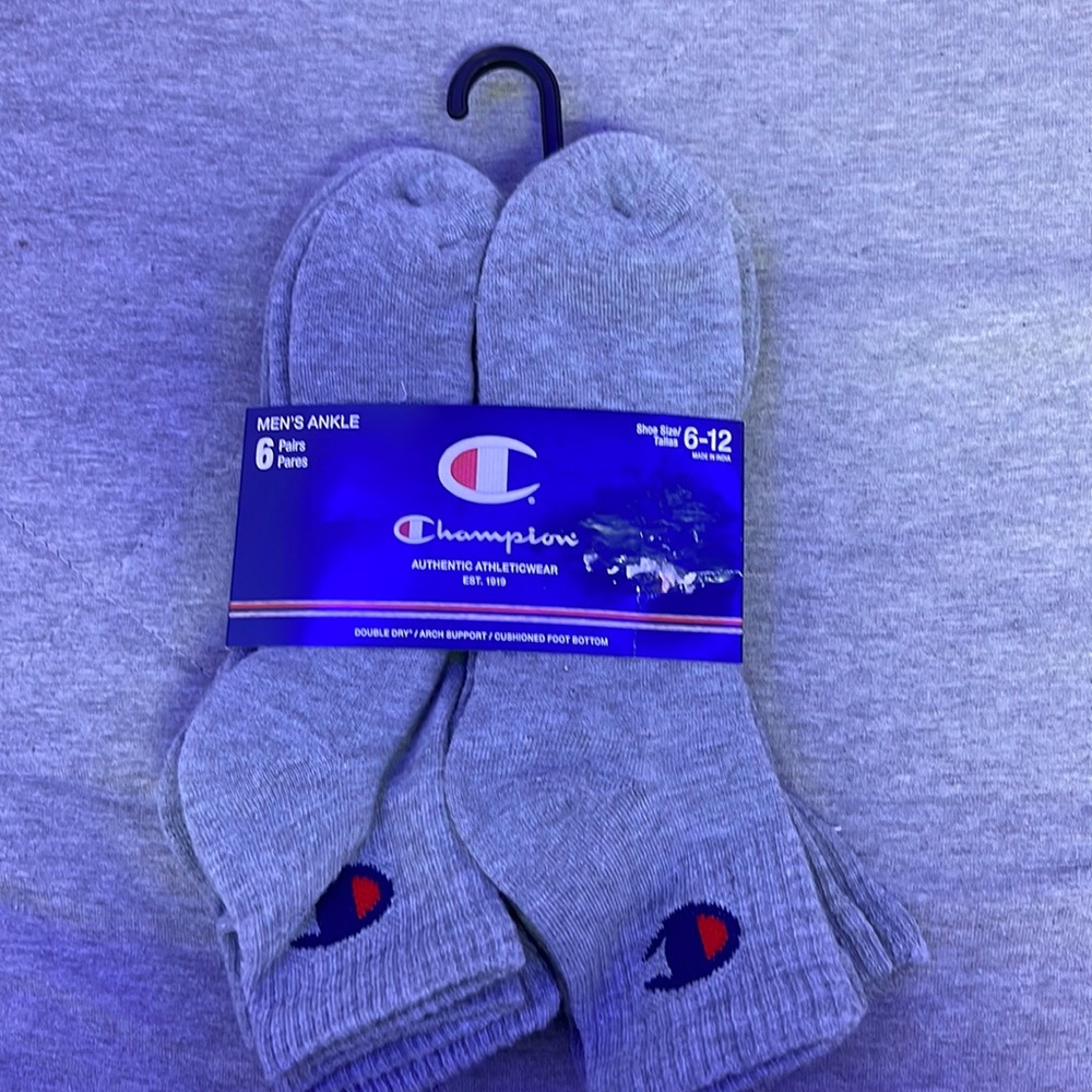 Champion authentic athletic wear socks (grey)